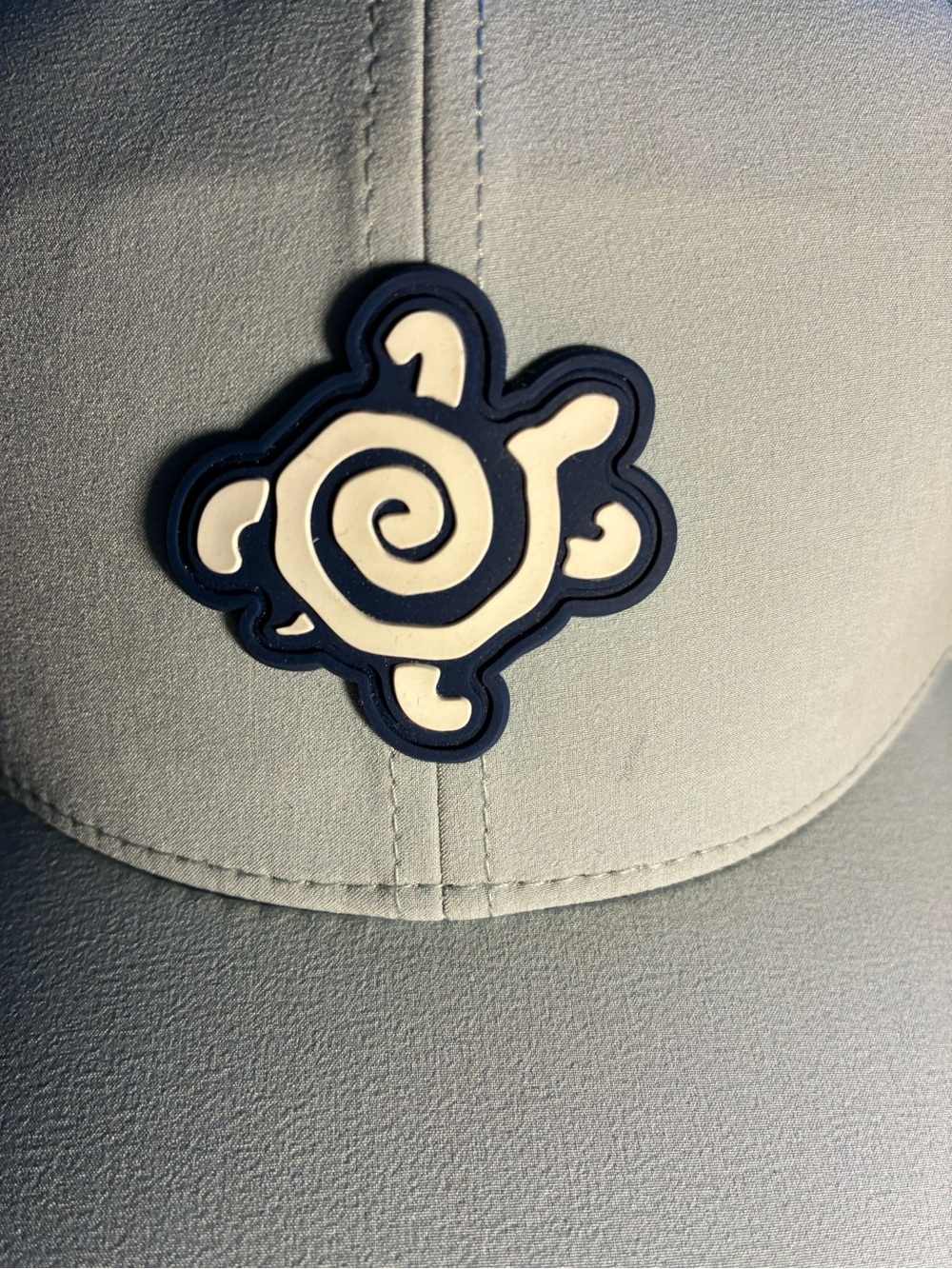 Men's Light blue Baseball Cap with Navy & Cream Spiral Patch